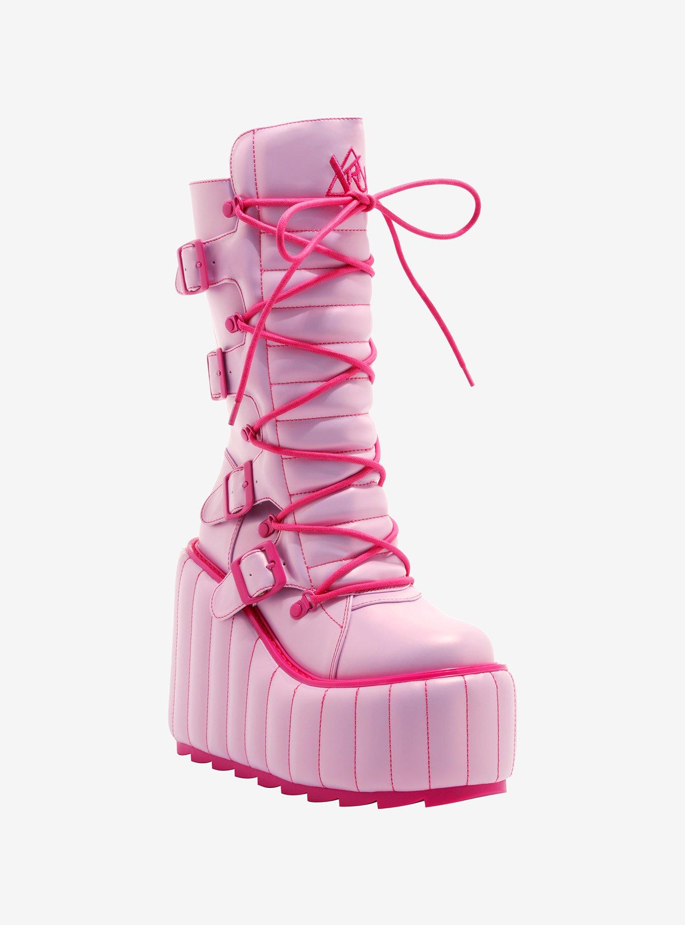 YRU Pink Dune Platform Boots