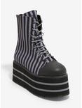 YRU Suspension Black & Grey Stripe Platform Canvas Boots, MULTI, hi-res