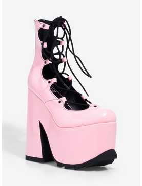 YRU Lucid Pink Platform Heels, , hi-res