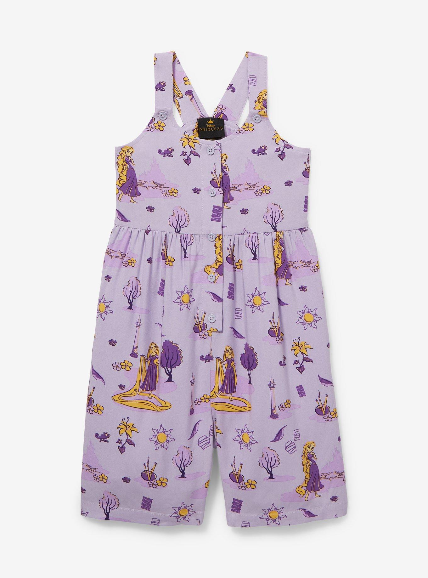 Disney Tangled Rapunzel Button Front Toddler Romper &mdash; BoxLunch Exclusive, MULTI, hi-res