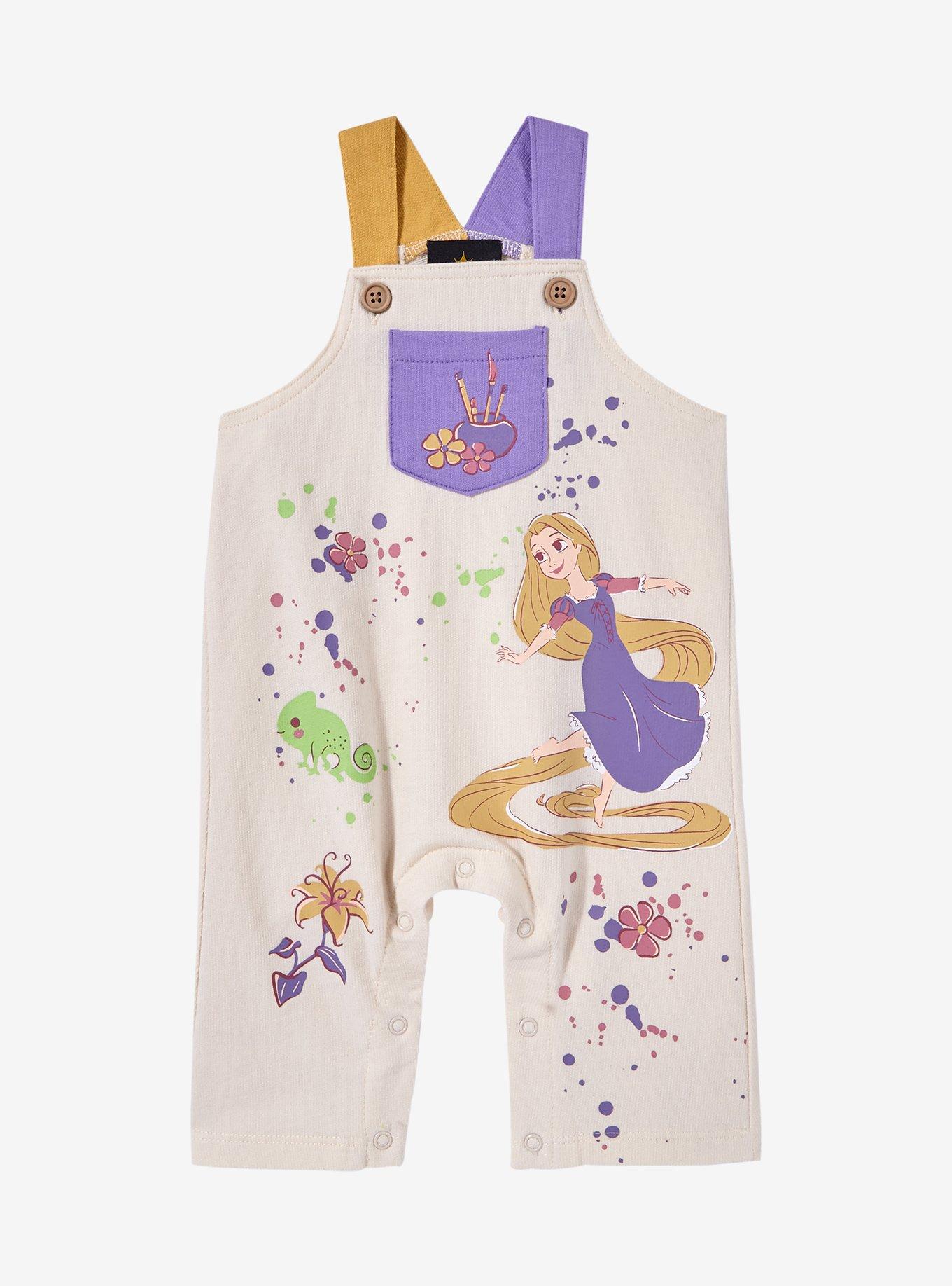 Disney Tangled Rapunzel Paint Splatter Infant Overalls — BoxLunch Exclusive, PAINT SPLATTER, hi-res