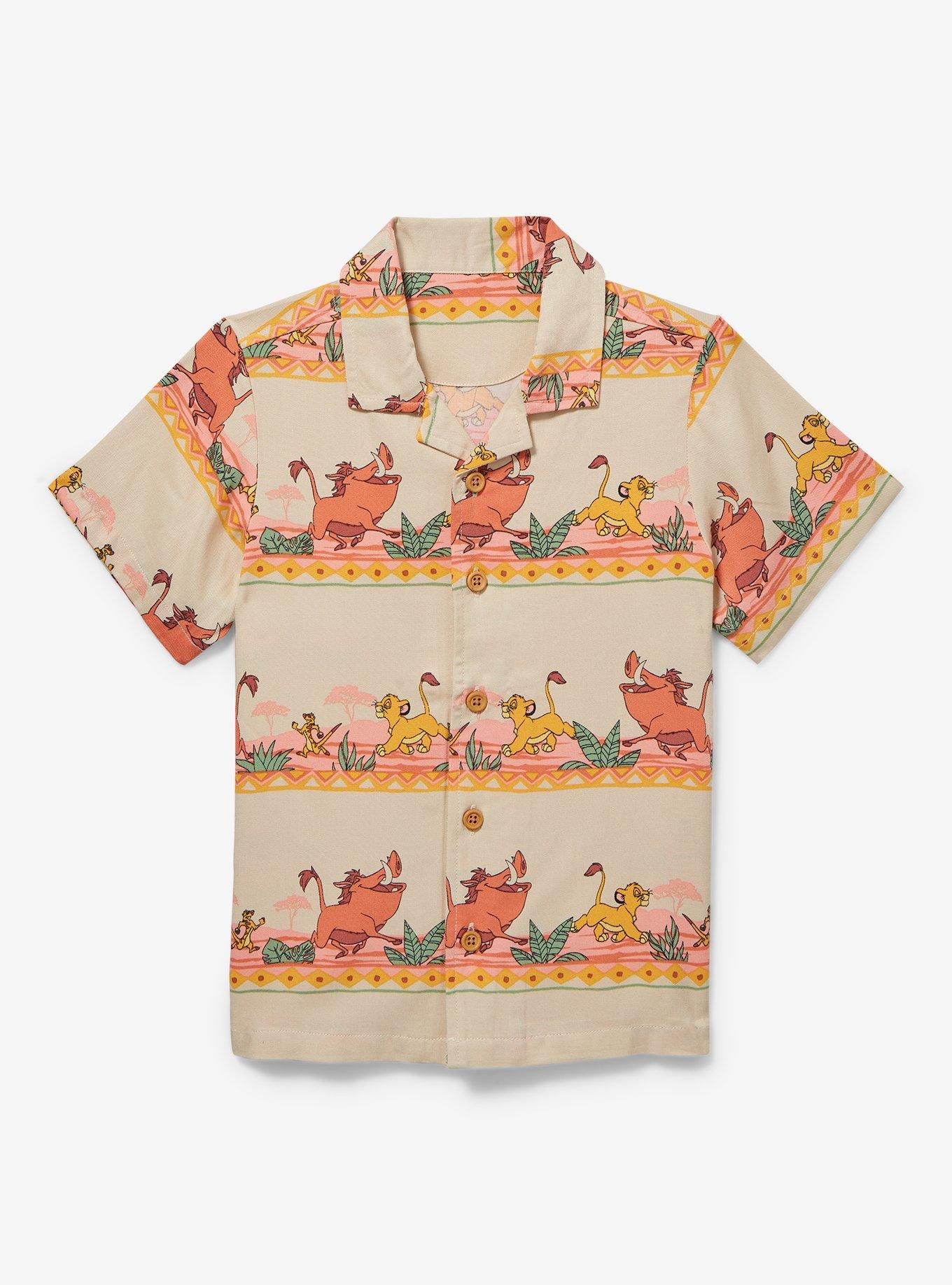 Disney The Lion King Simba, Pumbaa, and Timon Hakuna Matata Toddler Woven Button-Up — BoxLunch Exclusive