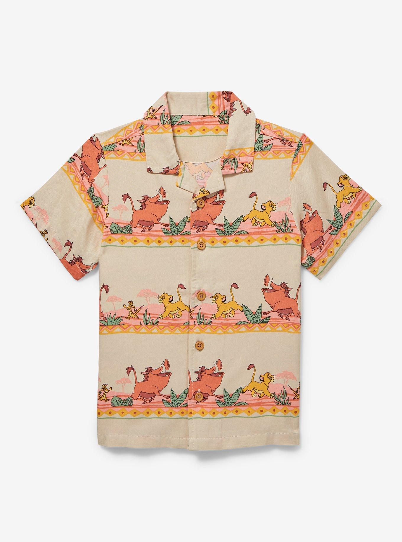 Disney The Lion King Simba, Pumbaa, and Timon Hakuna Matata Toddler Woven Button-Up &mdash; BoxLunch Exclusive, MULTI, hi-res