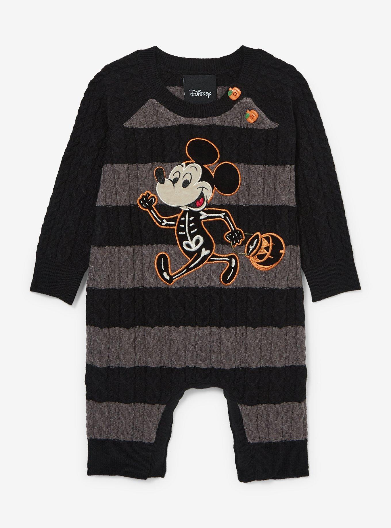 Disney Mickey Mouse Skeleton Knit Infant One-Piece - BoxLunch Exclusive, MULTI, hi-res