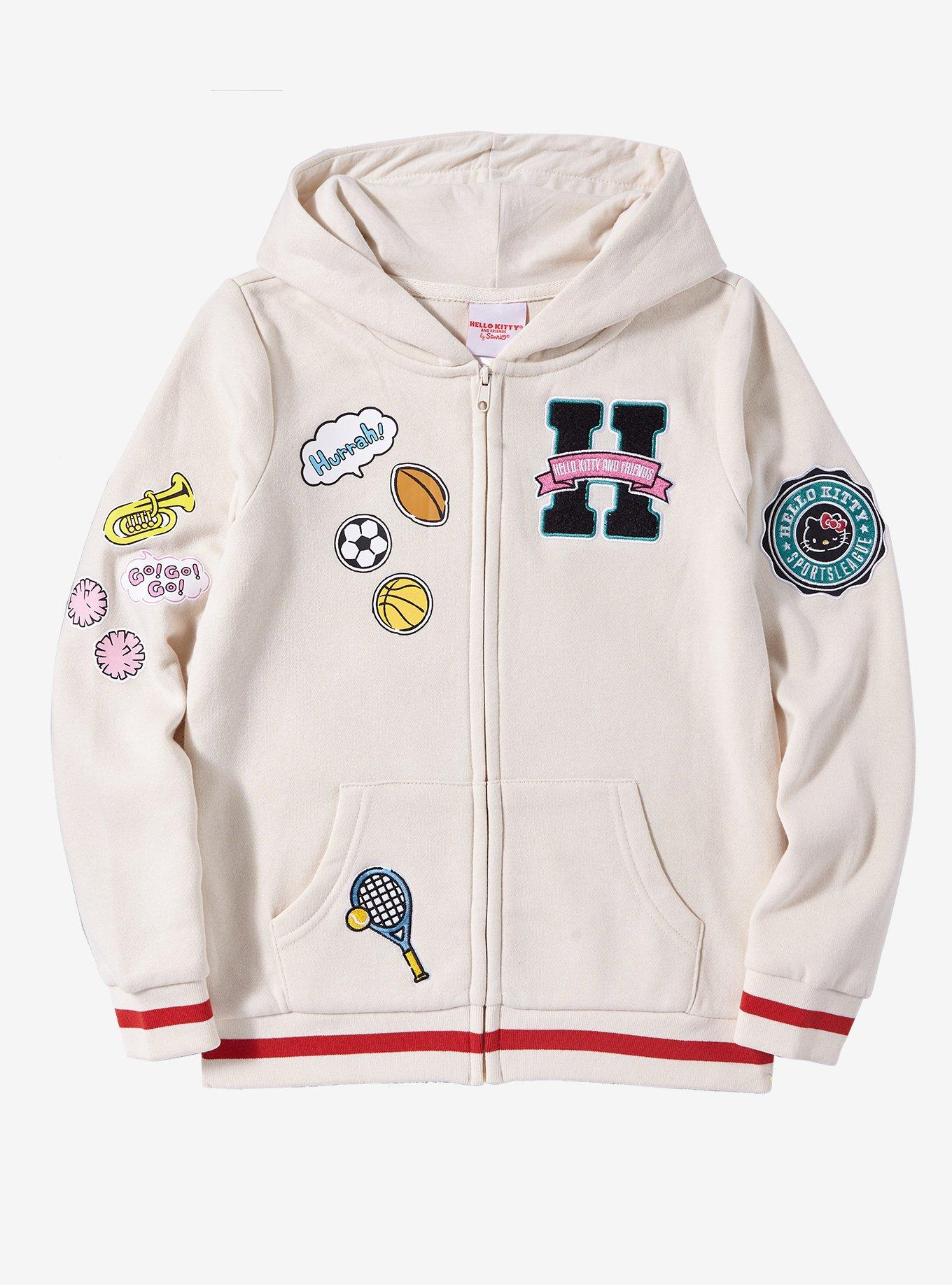 Sanrio Hello Kitty & Friends Sports Patches Youth Zippered Hoodie - BoxLunch Exclusive