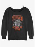 Attack on Titan Colossus Titan Jersey Womens Slouchy Sweatshirt, BLACK, hi-res