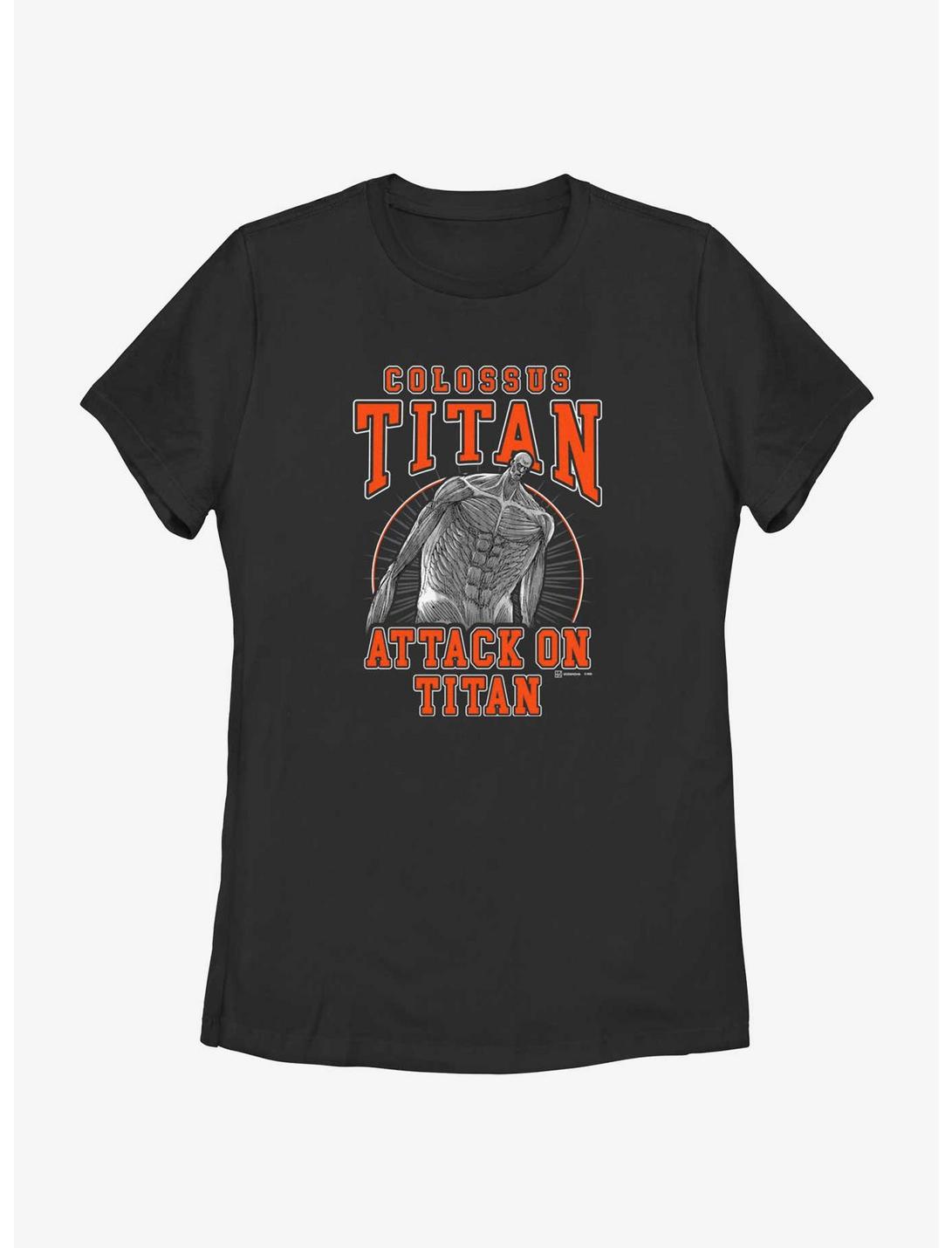 Attack on Titan Colossus Titan Jersey Womens T-Shirt, BLACK, hi-res