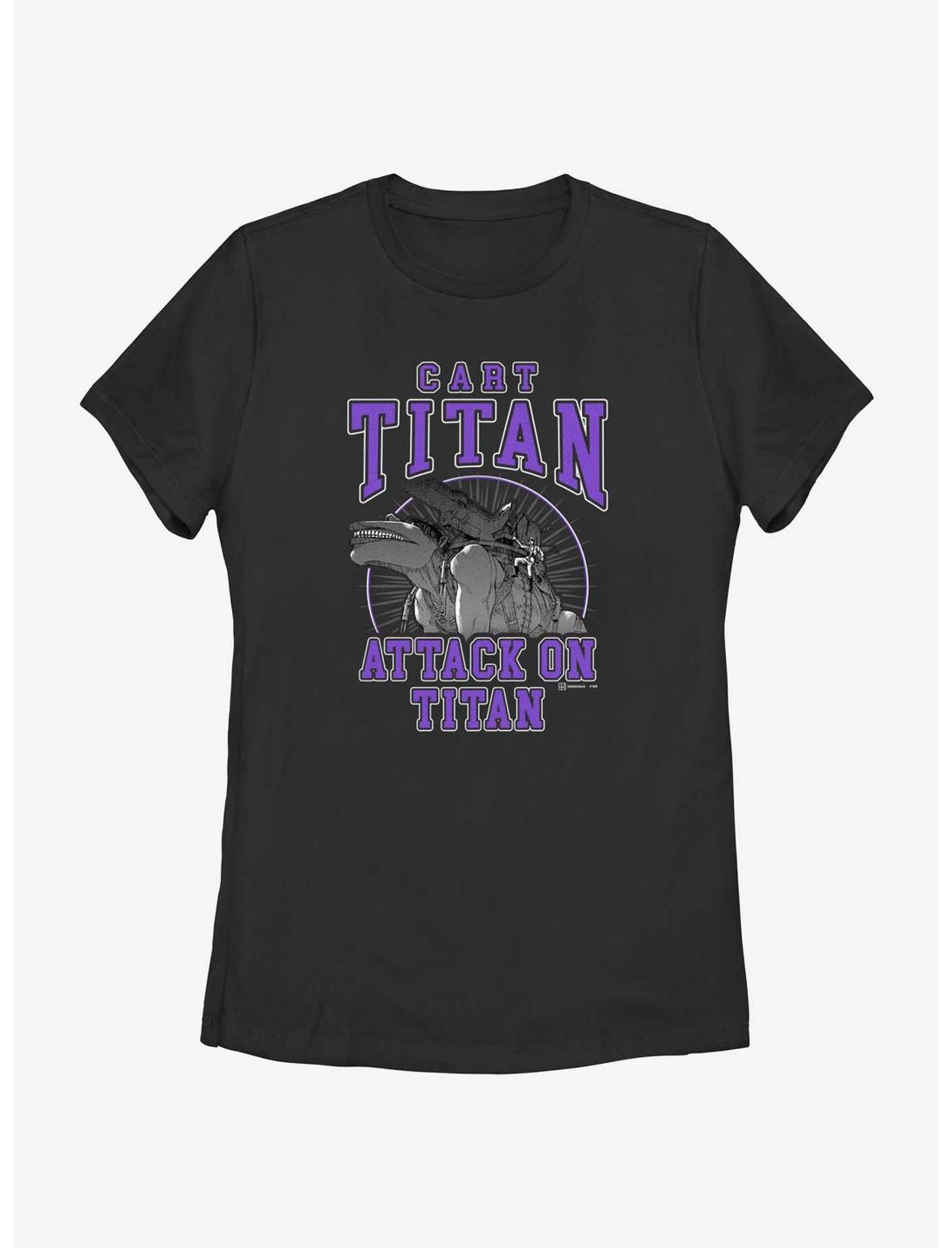 Attack on Titan Cart Titan Jersey Womens T-Shirt, BLACK, hi-res