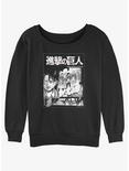 Attack on Titan Levi On The Hill Womens Slouchy Sweatshirt, BLACK, hi-res