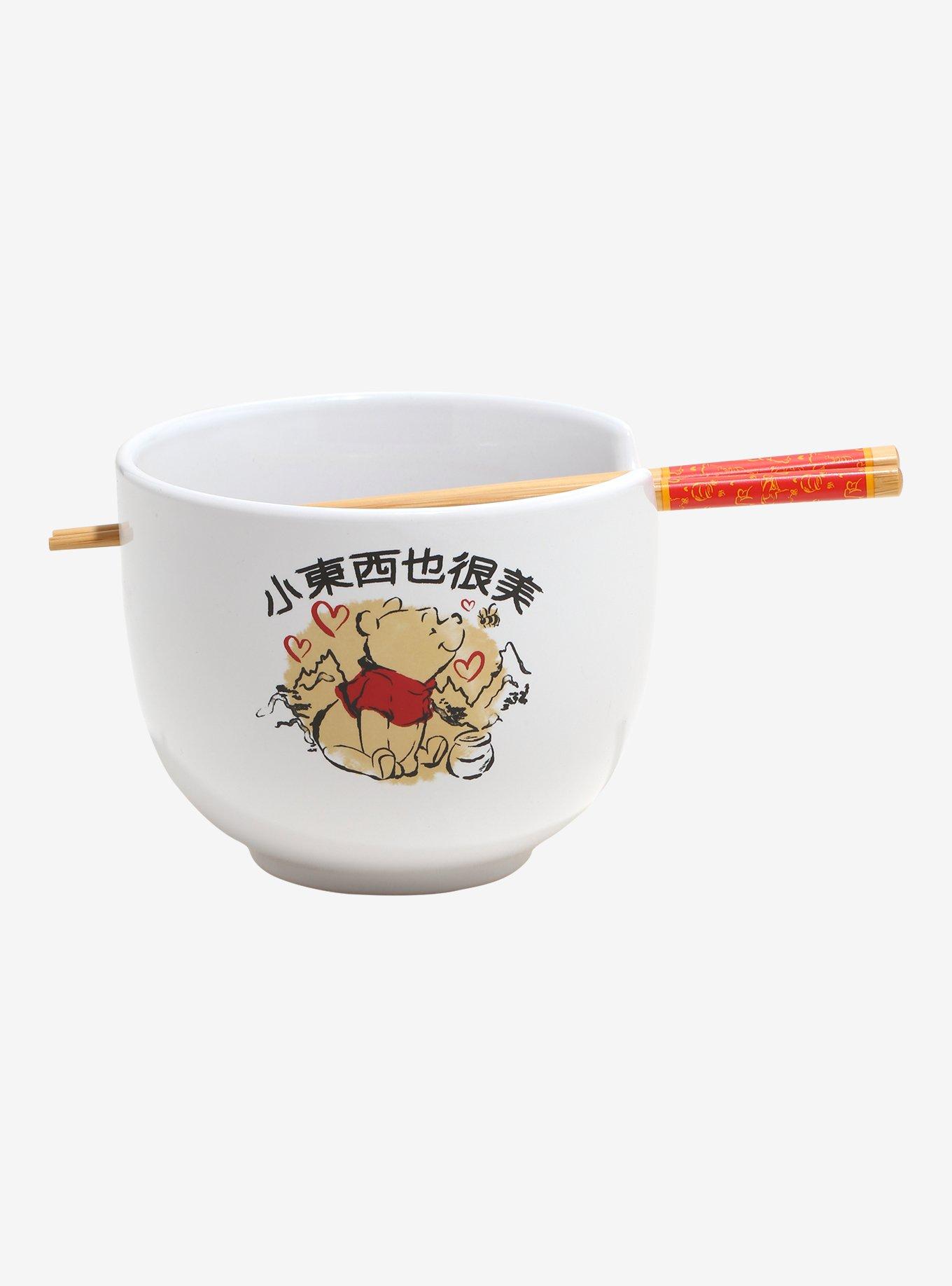 Disney Winnie The Pooh Watercolor Ramen Bowl And Chopsticks, , hi-res