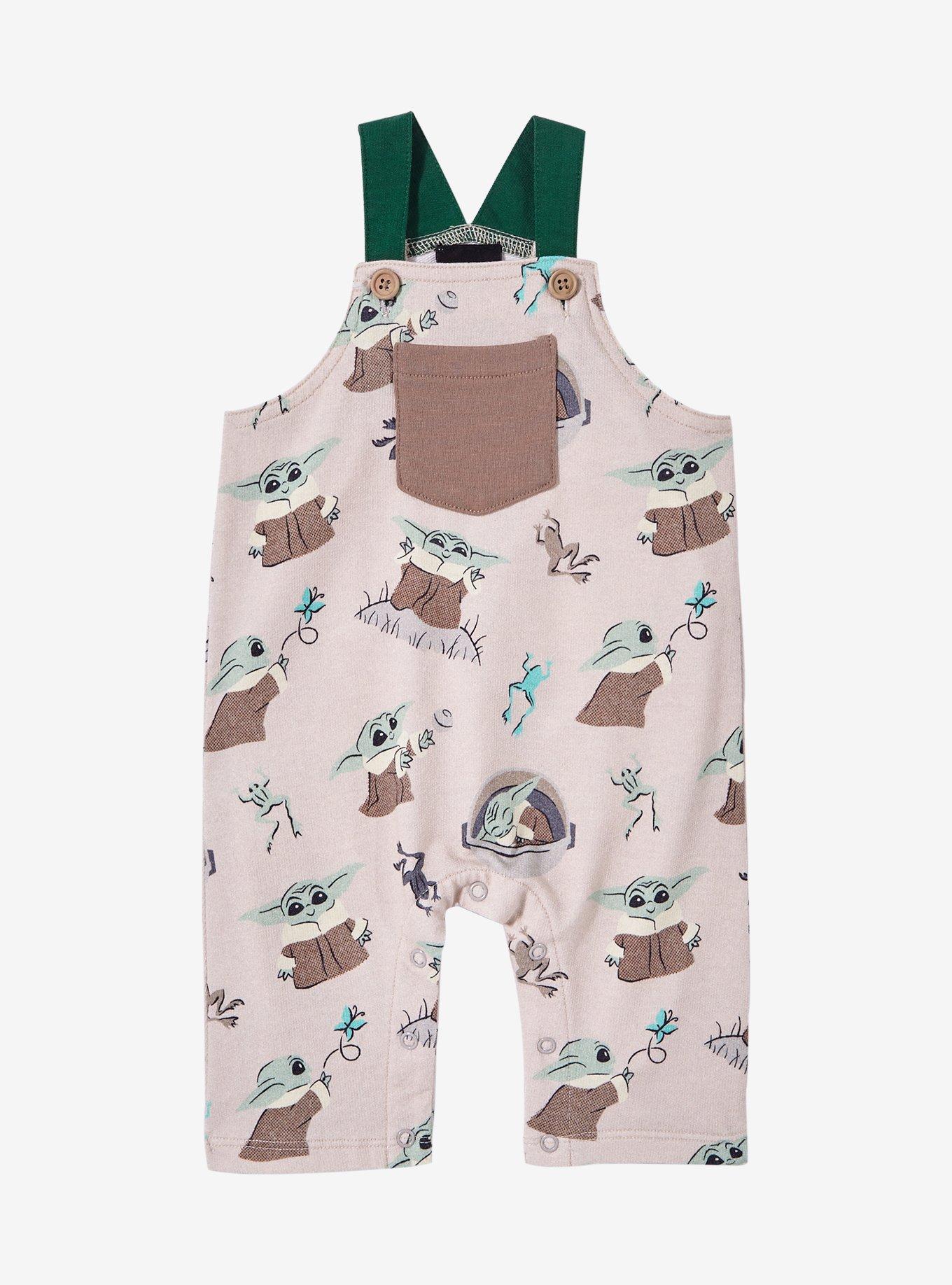 Star Wars The Mandalorian Grogu Infant Overalls &mdash; BoxLunch Exclusive, MULTI, hi-res