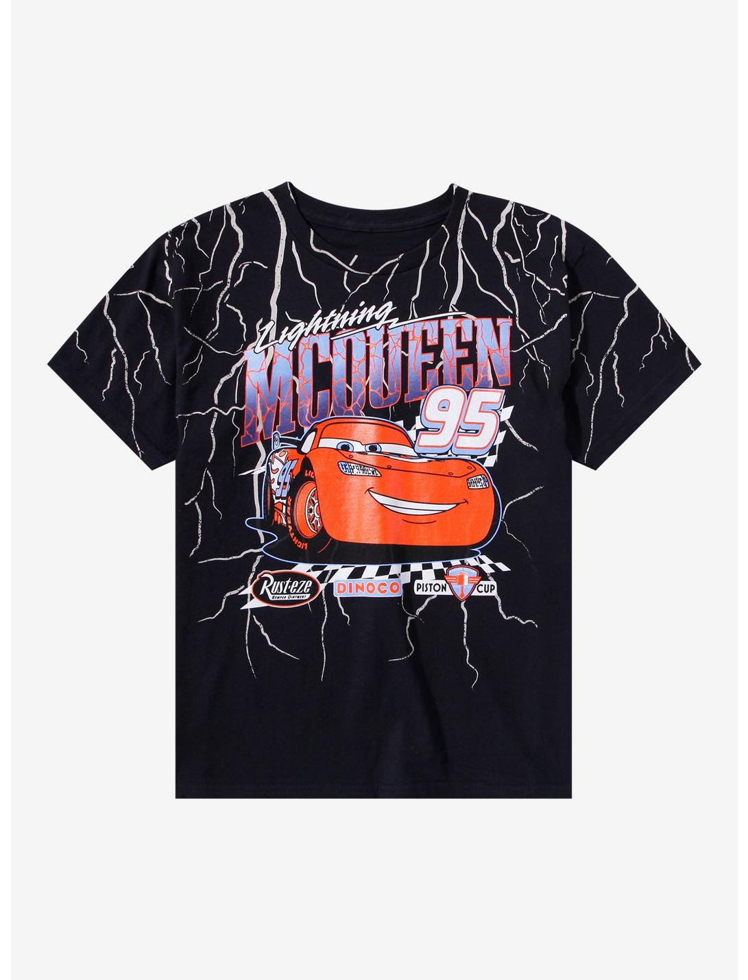Disney Pixar Cars Lightning McQueen Racing Youth T-Shirt - BoxLunch Exclusive, RED  NAVY, hi-res