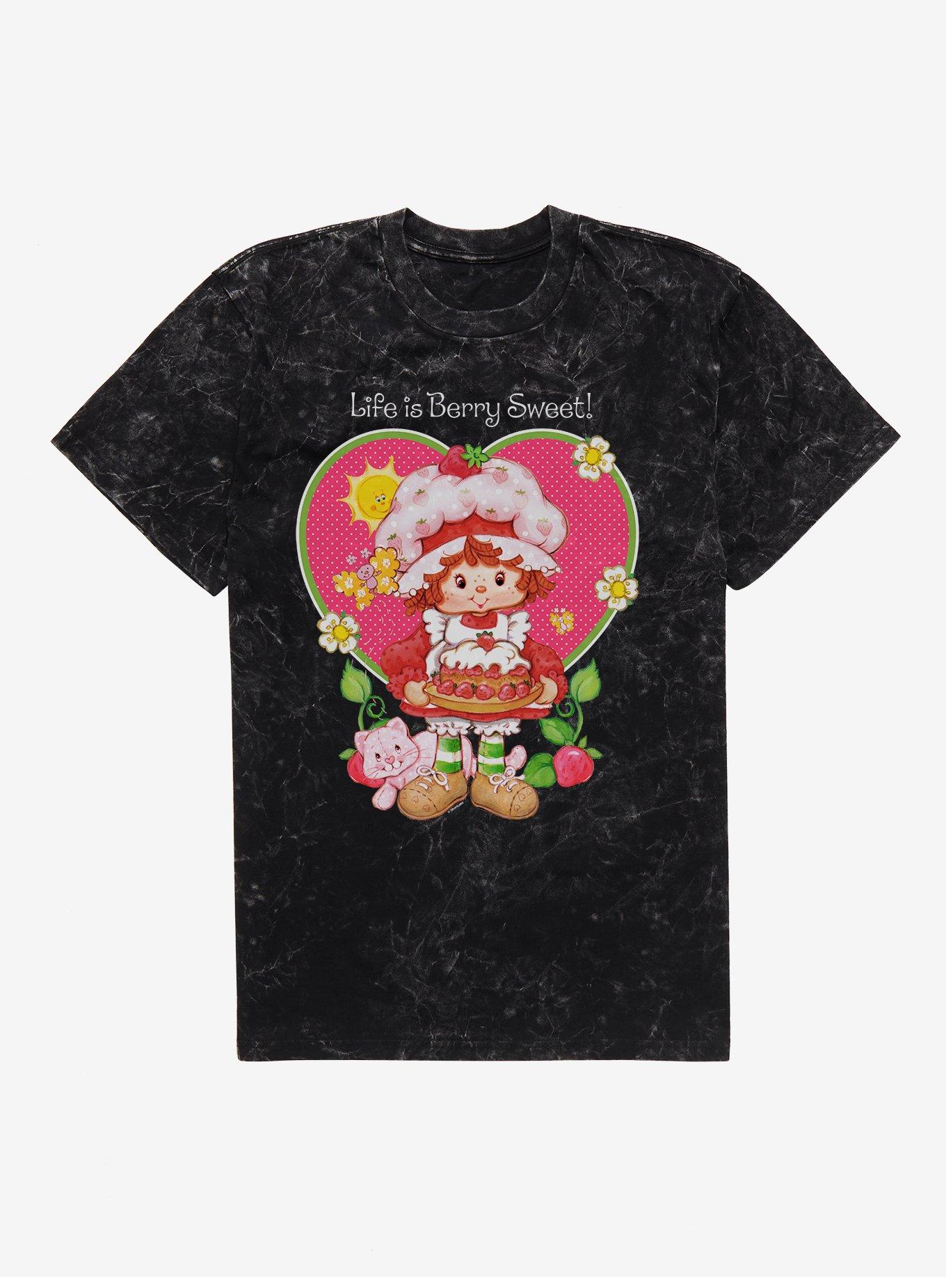 Strawberry Shortcake Life Is Berry Sweet Mineral Wash T-Shirt, BLACK MINERAL WASH, hi-res