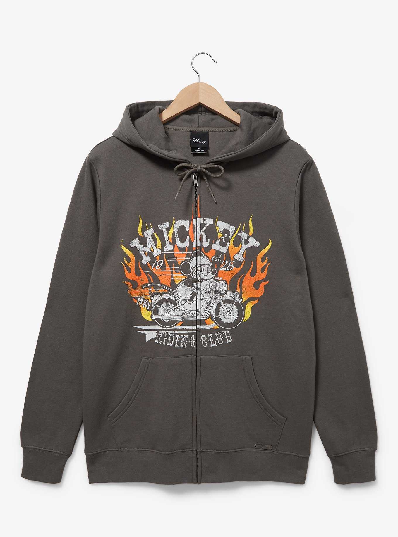 Disney Mickey Mouse Motorcycle Portrait Zippered Hoodie - BoxLunch Exclusive, , hi-res
