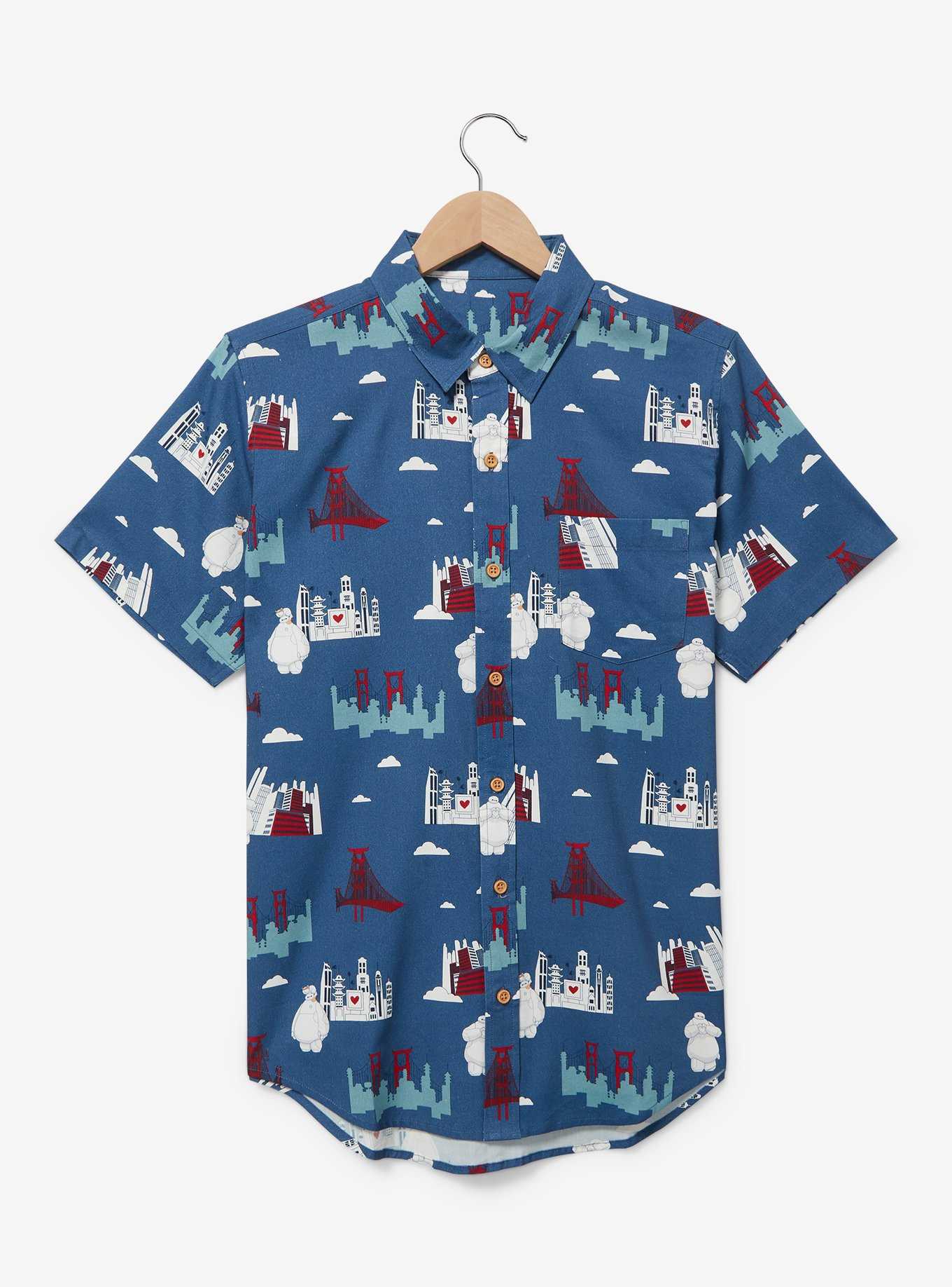 Disney Big Hero 6 San Fransokyo Scenic Allover Print Woven Shirt — BoxLunch Exclusive, , hi-res