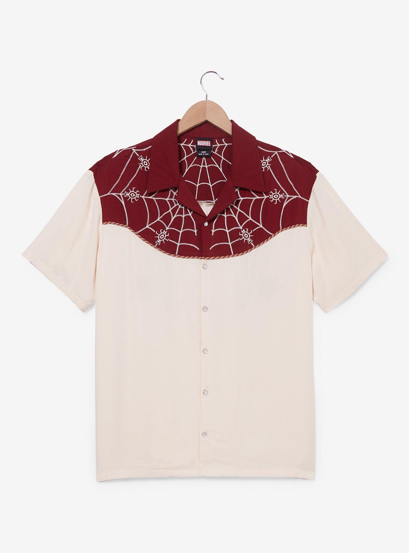Marvel Spider-Man Web-Slinger Western Woven Button-Up - BoxLunch Exclusive, , hi-res