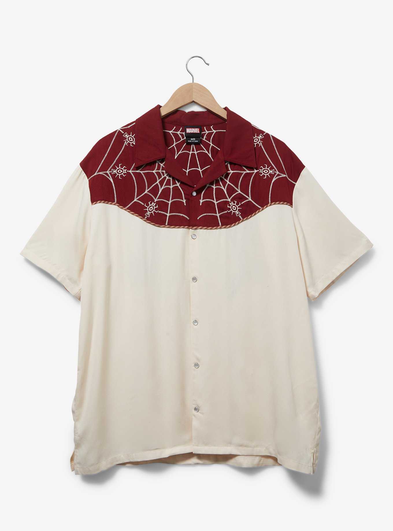 Marvel Spider-Man Web-Slinger Western Woven Button-Up - BoxLunch Exclusive, , hi-res