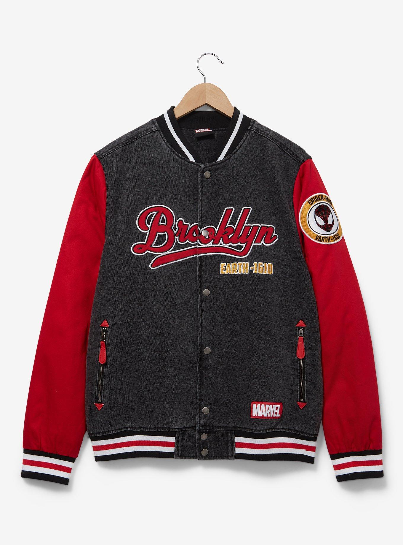 Marvel Spider-Man Miles Morales Denim Varsity Jacket - BoxLunch Exclusive