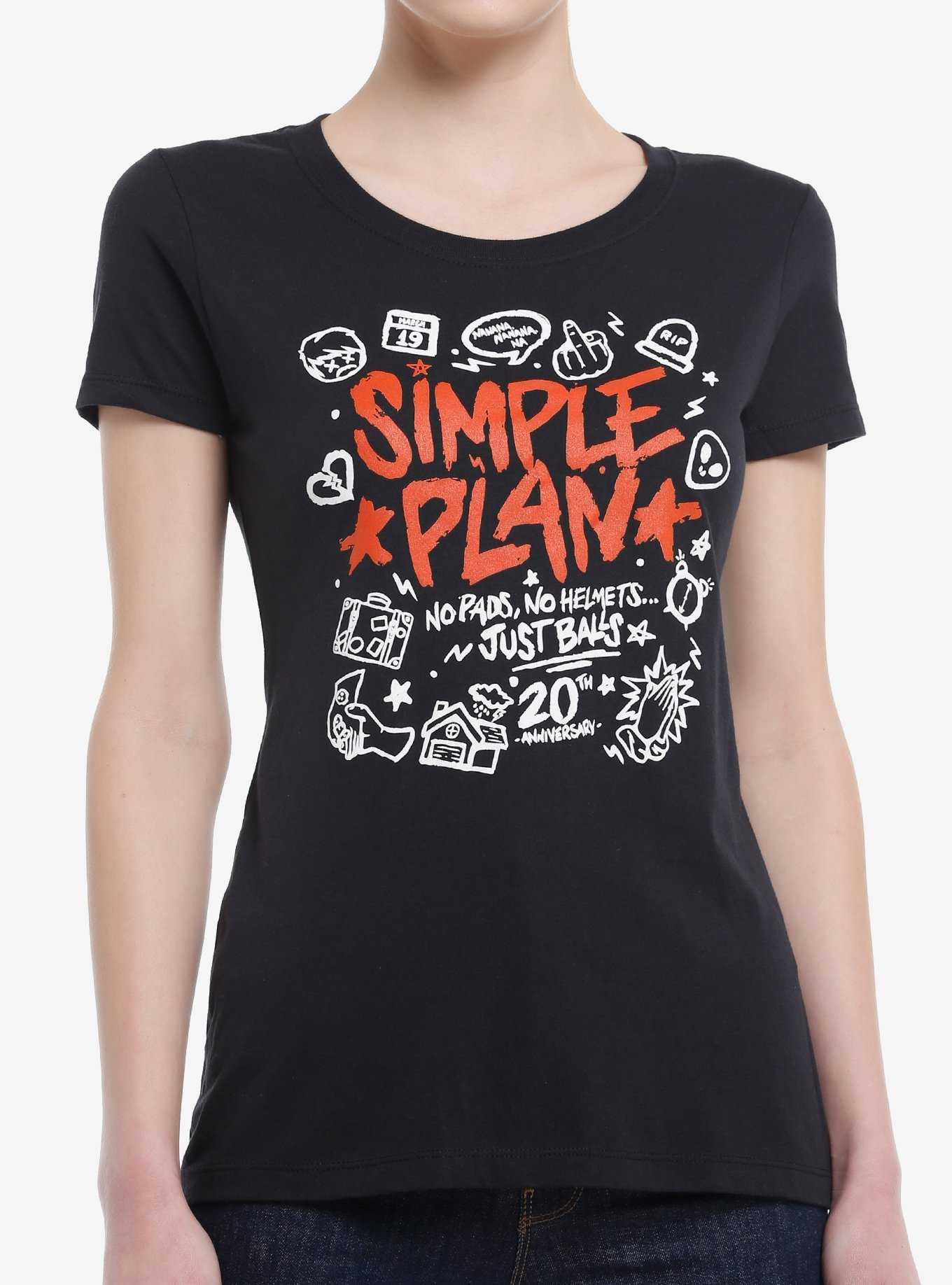 Simple Plan No Pads, No Helmets...Just Balls 20th Anniversary Girls T-Shirt, , hi-res