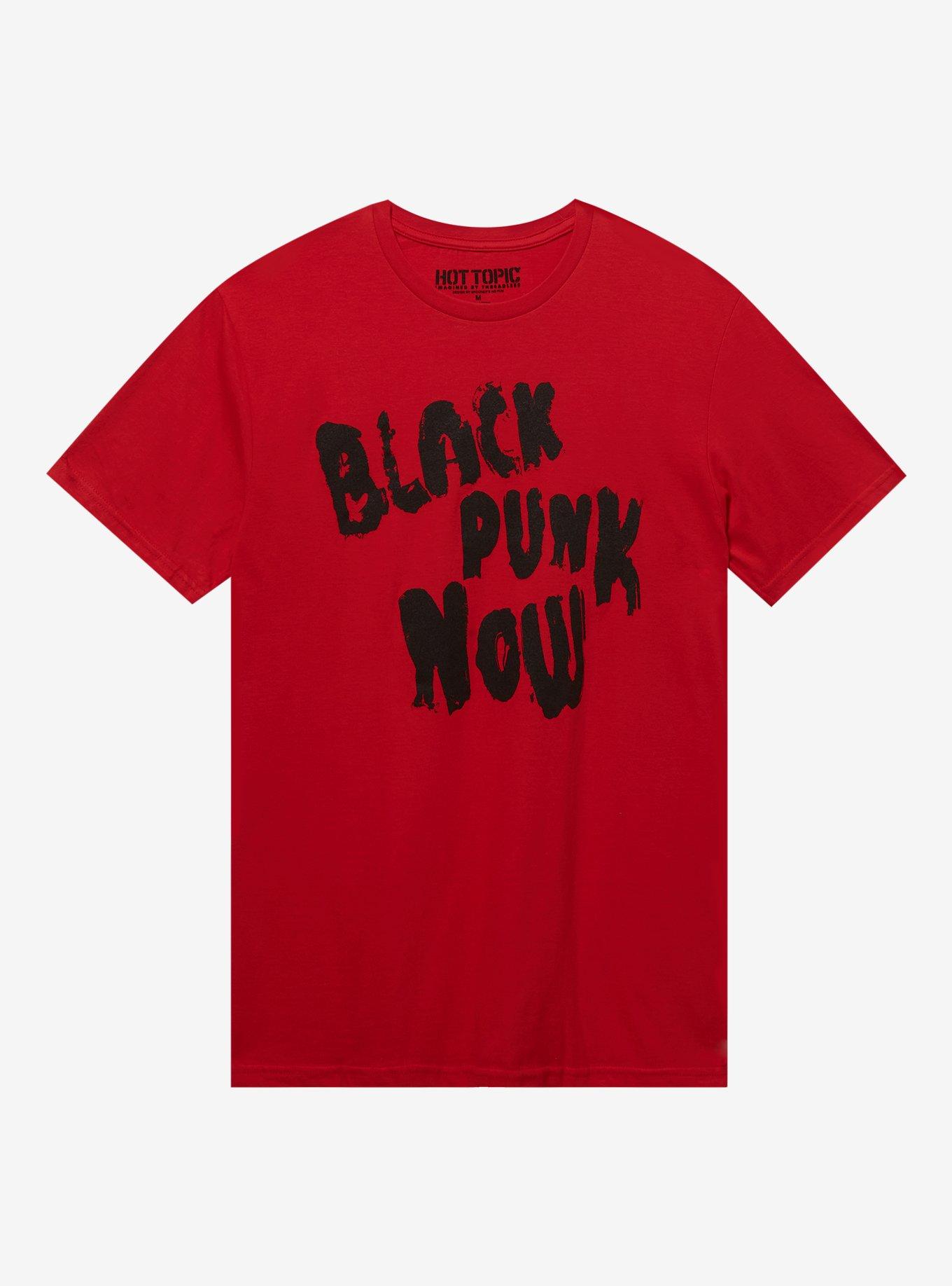 Black Punk Now Logo T-Shirt By Spooner's No Fun, RED, hi-res