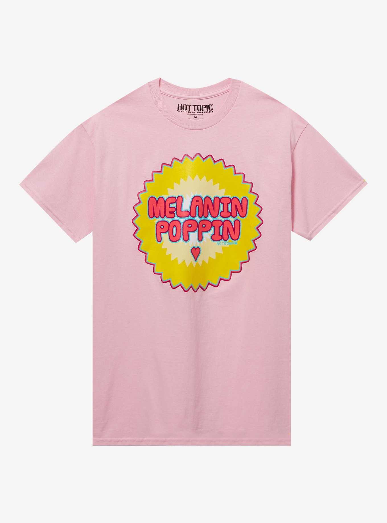 Melanin Poppin Pastel Pink T-Shirt By Astronym, , hi-res