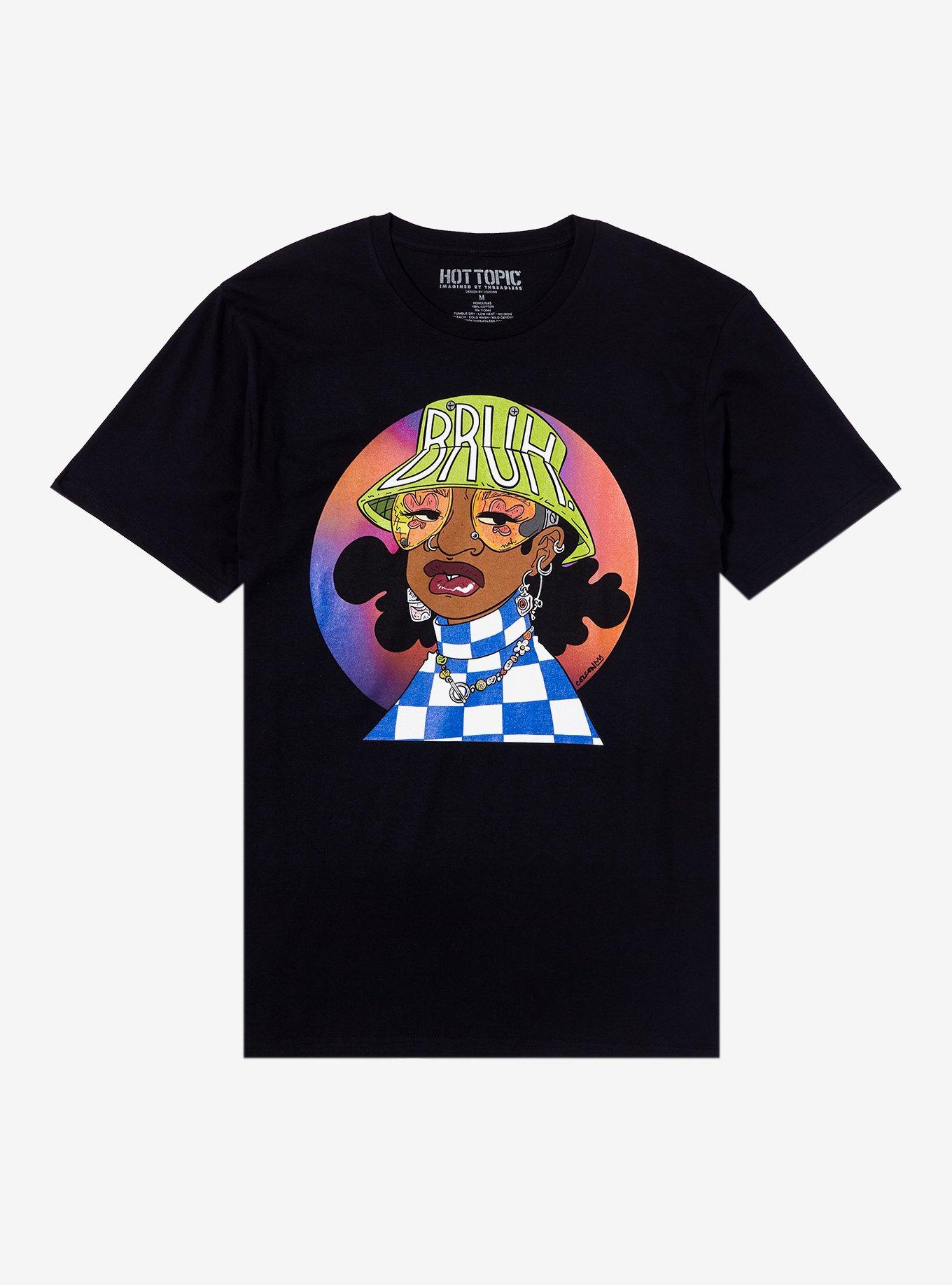 Bruh Bucket Hat Portrait T-Shirt By Cozcon, BLACK, hi-res