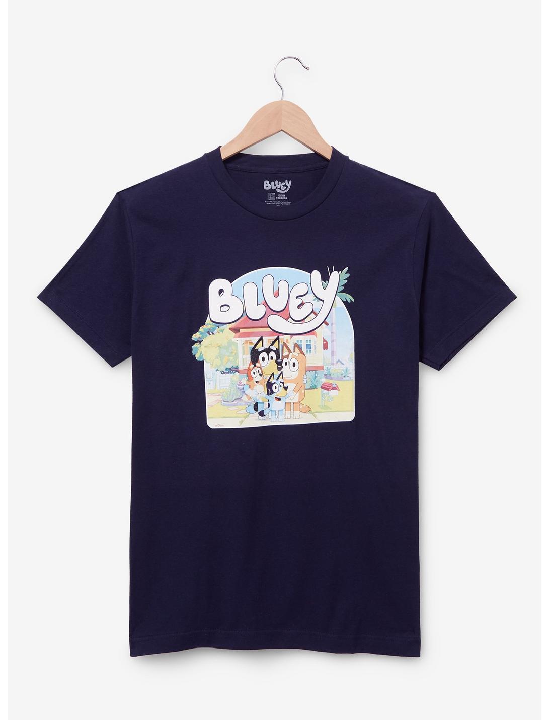 Bluey Family Portrait T-Shirt — BoxLunch Exclusive, NAVY, hi-res