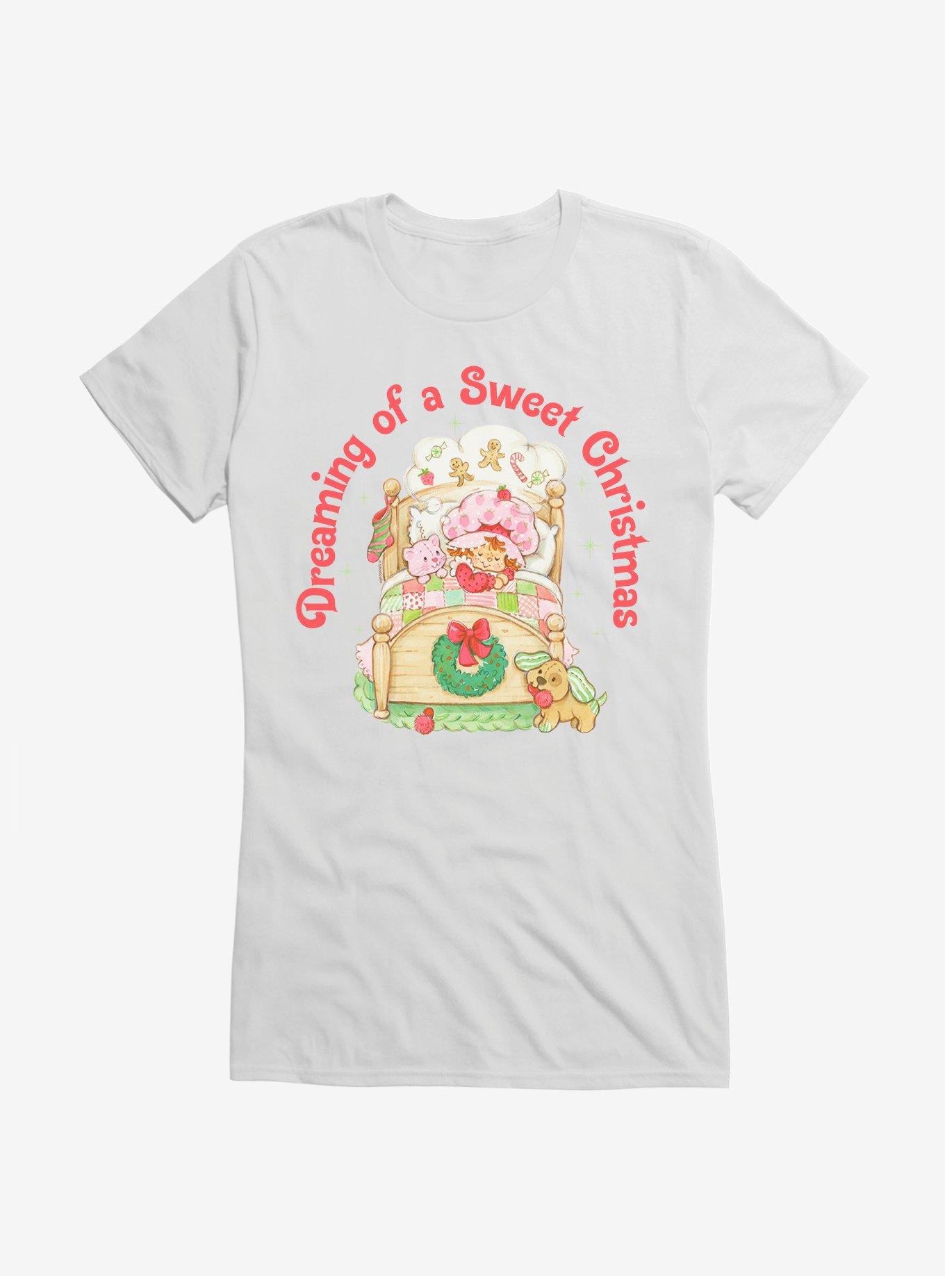 Strawberry Shortcake Dreaming Of A Sweet Christmas Girls T-Shirt, WHITE, hi-res