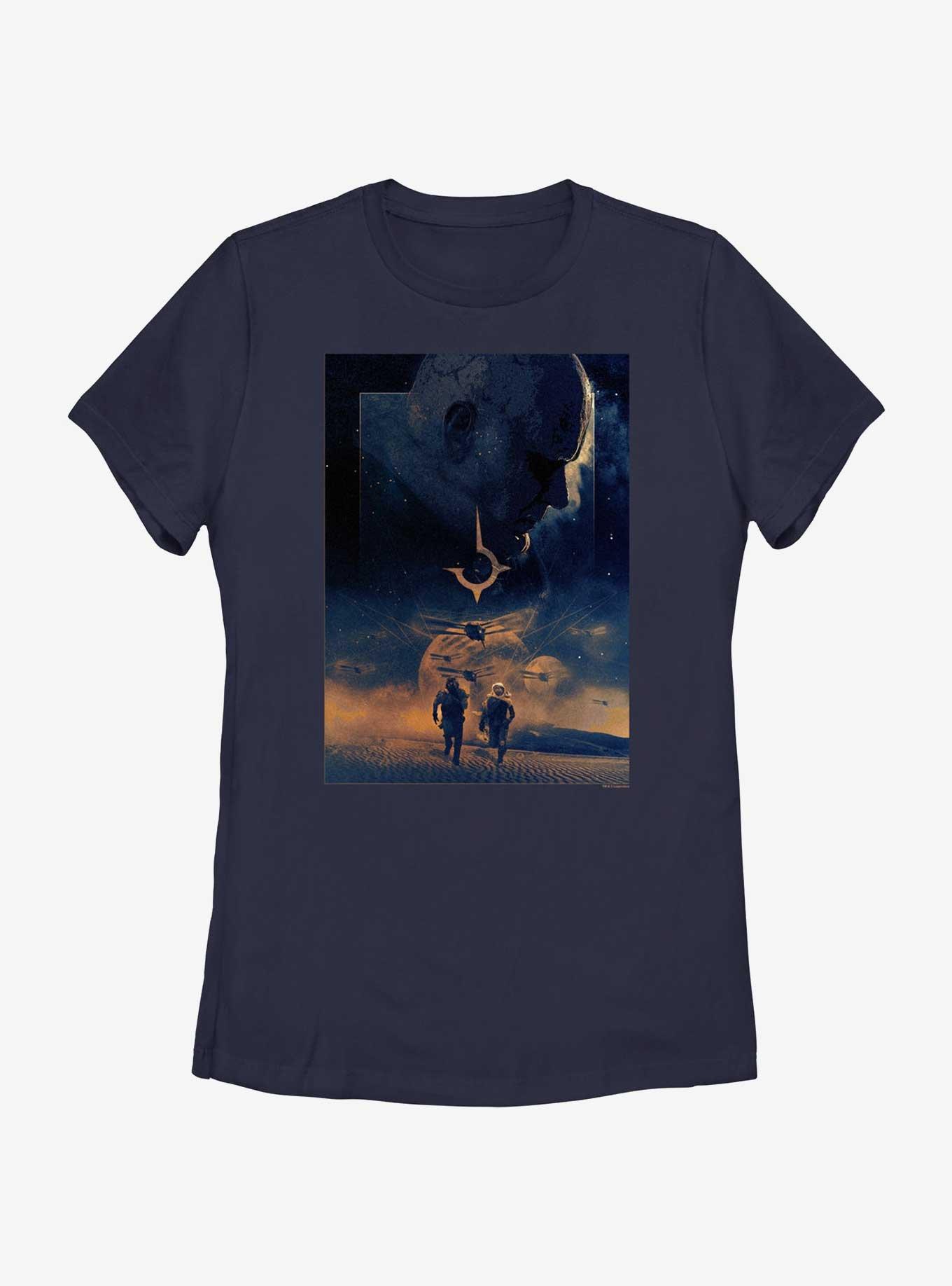 Dune: Part Two Harkonnen Chase Poster Womens T-Shirt, NAVY, hi-res