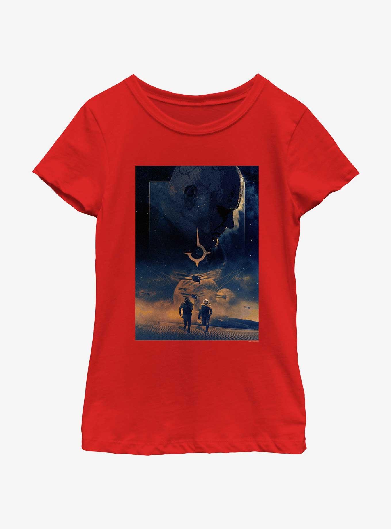 Dune: Part Two Harkonnen Chase Poster Youth Girls T-Shirt, RED, hi-res