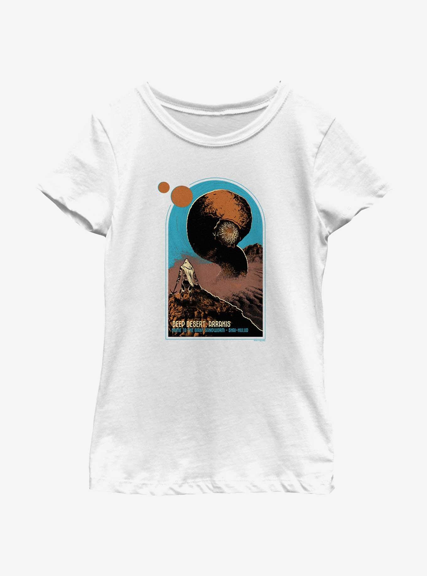 Dune: Part Two Deep Desert Sandworm Youth Girls T-Shirt, WHITE, hi-res