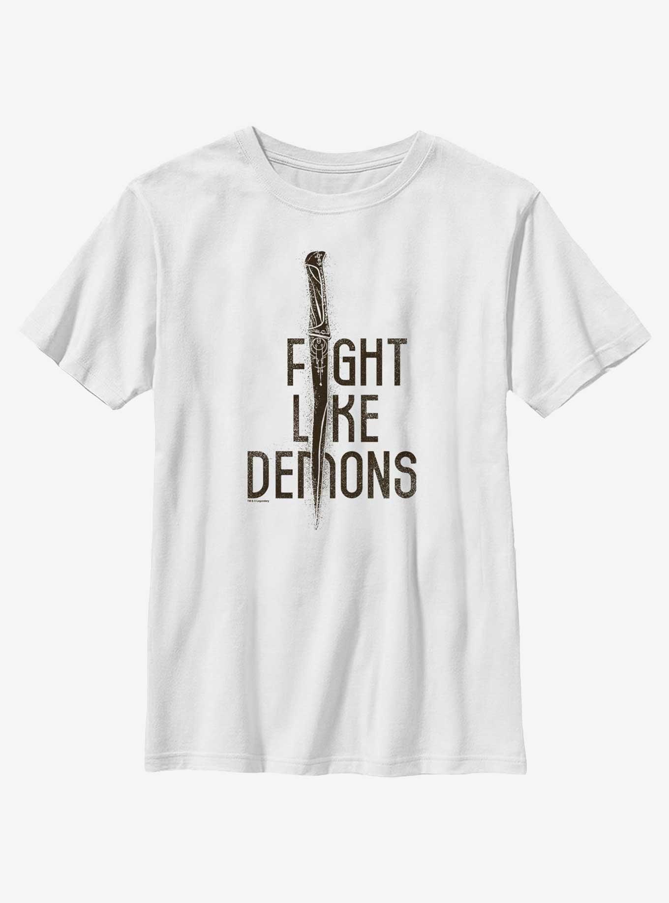 Dune: Part Two Fight Like Demons Youth T-Shirt, WHITE, hi-res