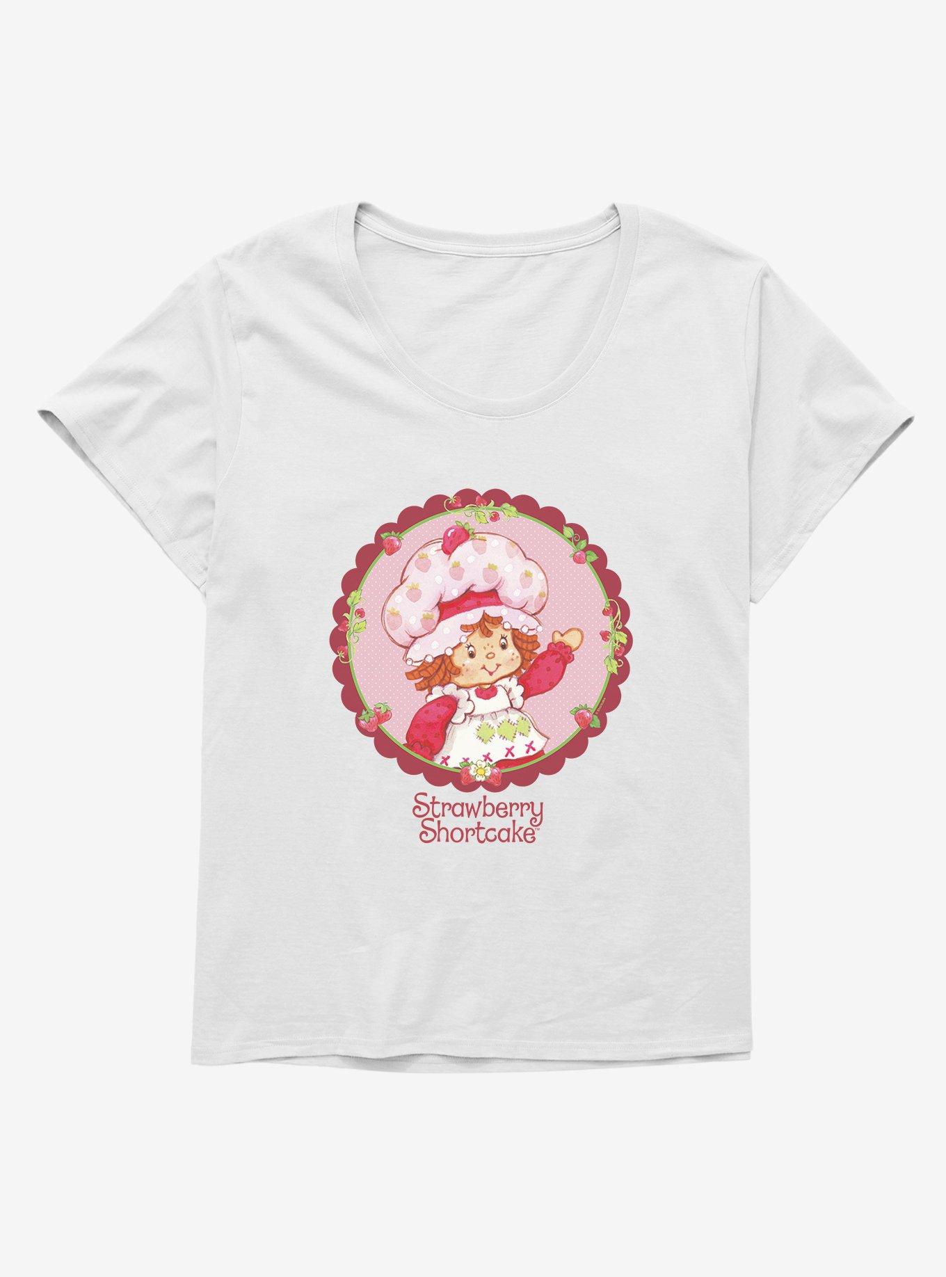 Strawberry Shortcake Circle Portrait Womens T-Shirt Plus Size, WHITE, hi-res