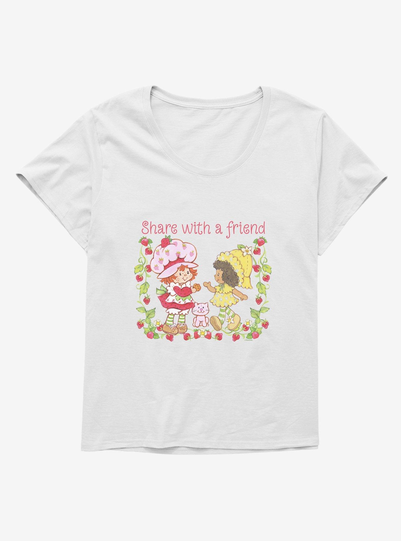 Strawberry Shortcake Share With A Friend Womens T-Shirt Plus Size, WHITE, hi-res