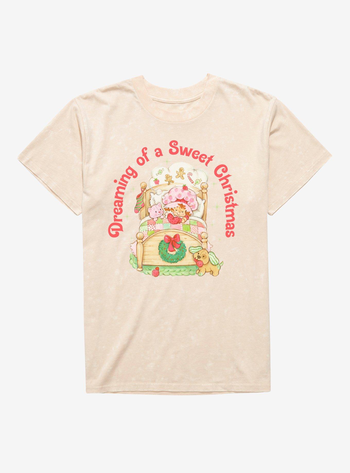 Strawberry Shortcake Dreaming Of A Sweet Christmas Mineral Wash T-Shirt