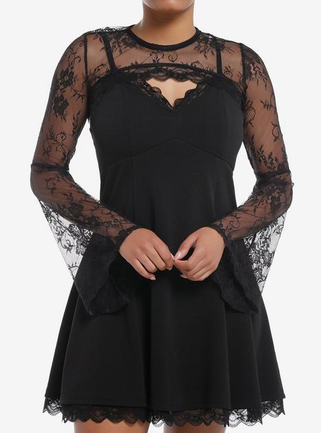 Cosmic Aura Lace Crop Bolero Shrug Twofer Cami Dress | Hot Topic