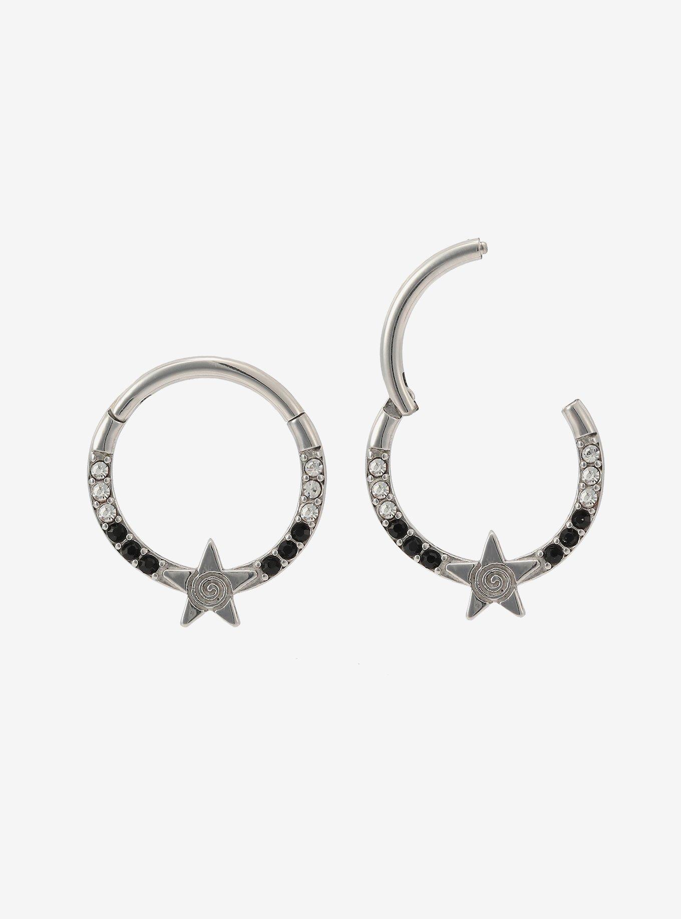 16G Steel Star Swirl Gem Hinged Clicker 2 Pack, MULTI, hi-res