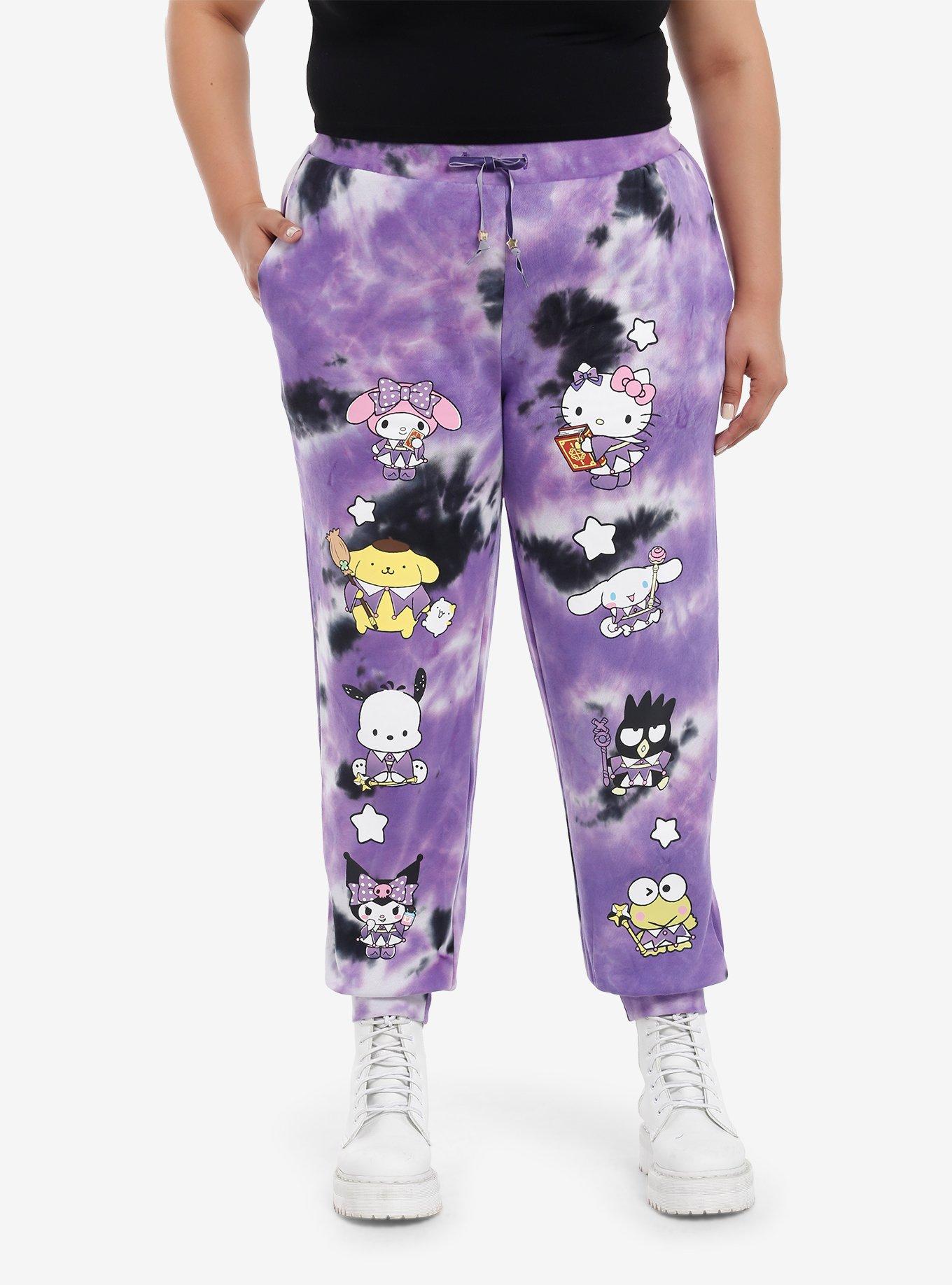 Hello Kitty And Friends Magic Card Tie-Dye Girls Jogger Sweatpants Plus Size, , hi-res