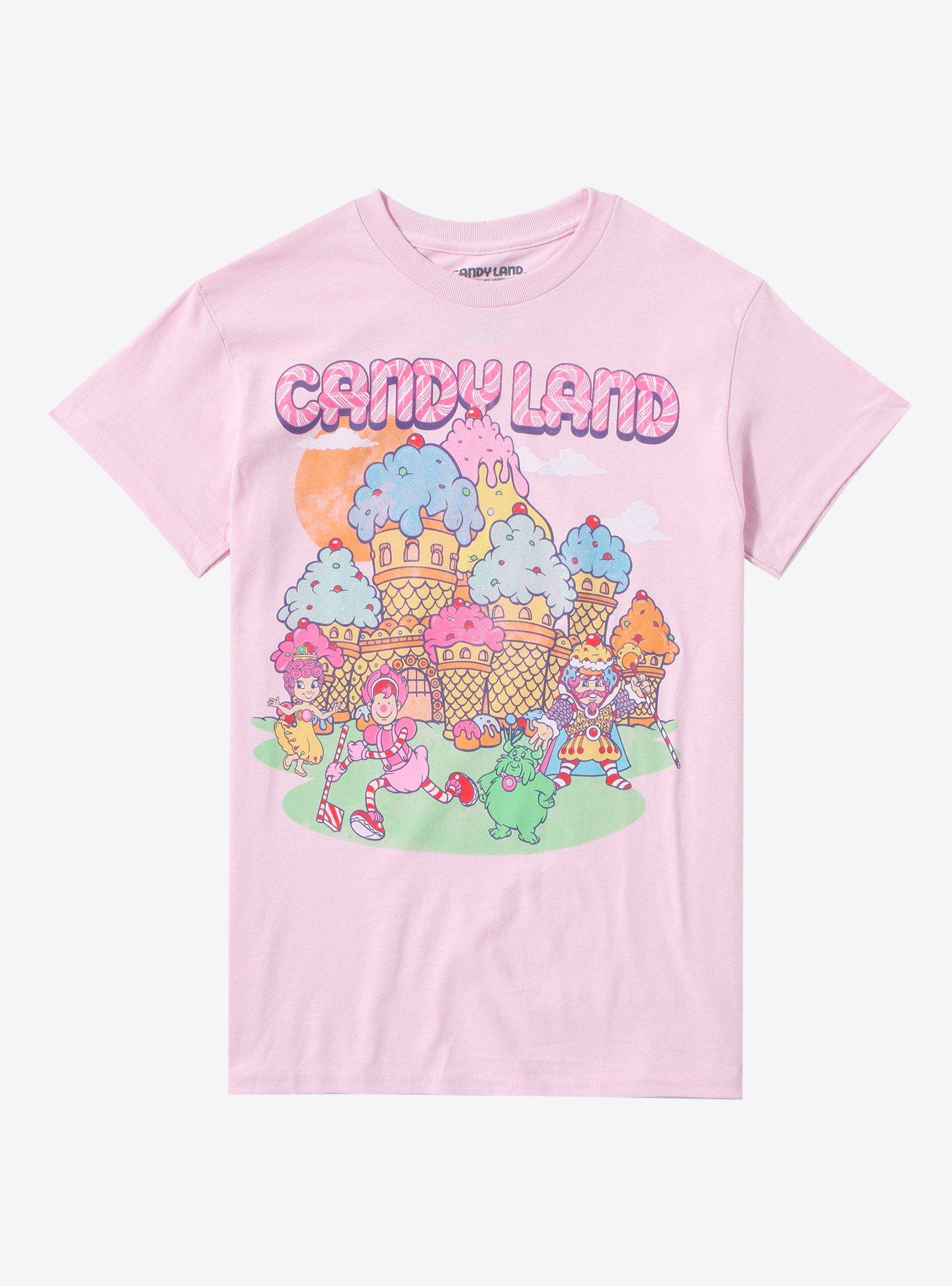 Candy Land Castle Pink Glitter Boyfriend Fit Girls T-Shirt, MULTI, hi-res