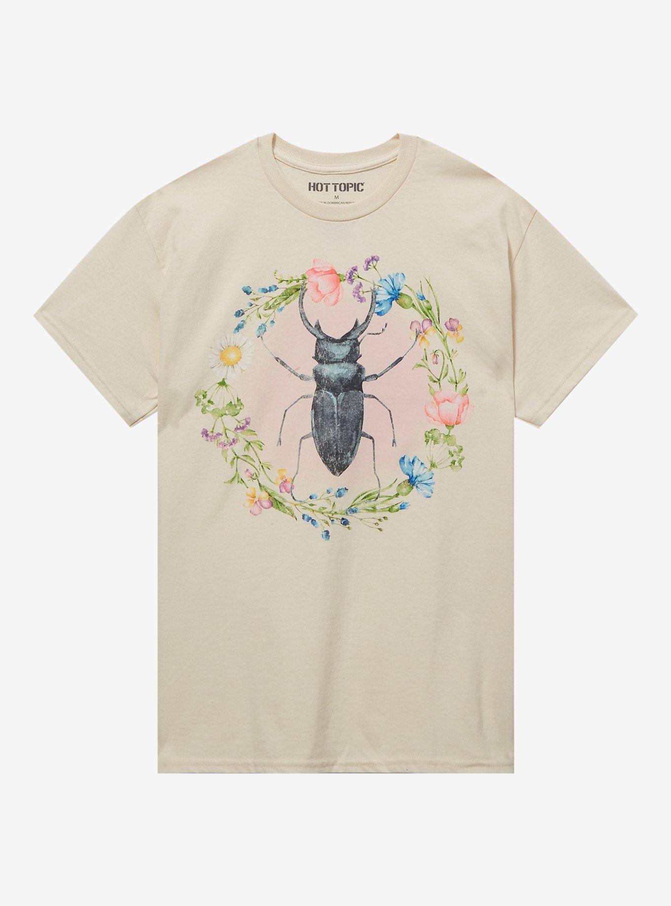 Beetle Floral Boyfriend Fit Girls T-Shirt, MULTI, hi-res