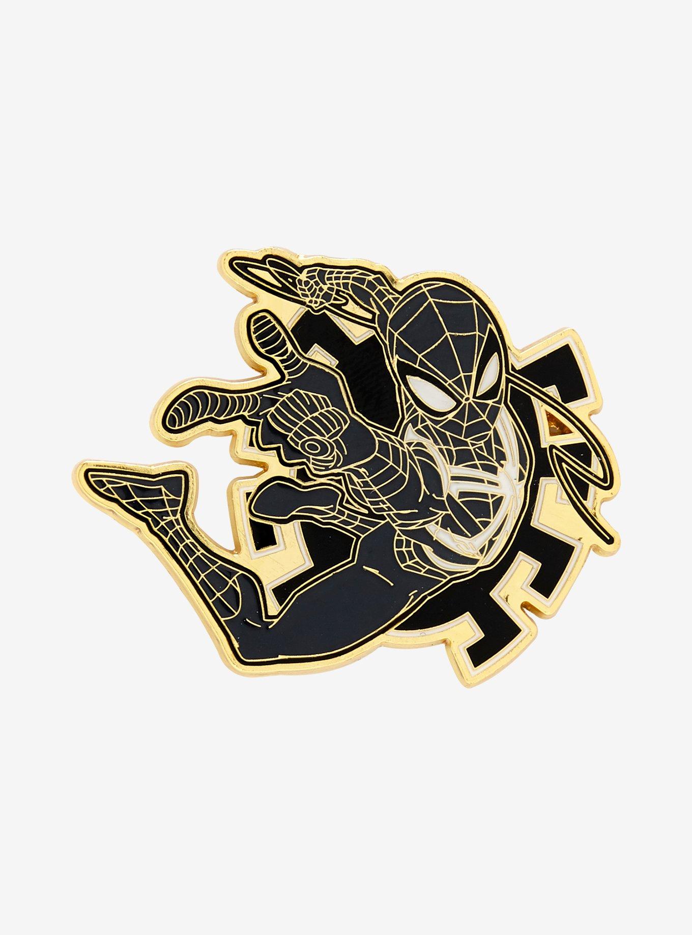 Loungefly Marvel Spider-Man Black Suit Enamel Pin — BoxLunch Exclusive, , hi-res