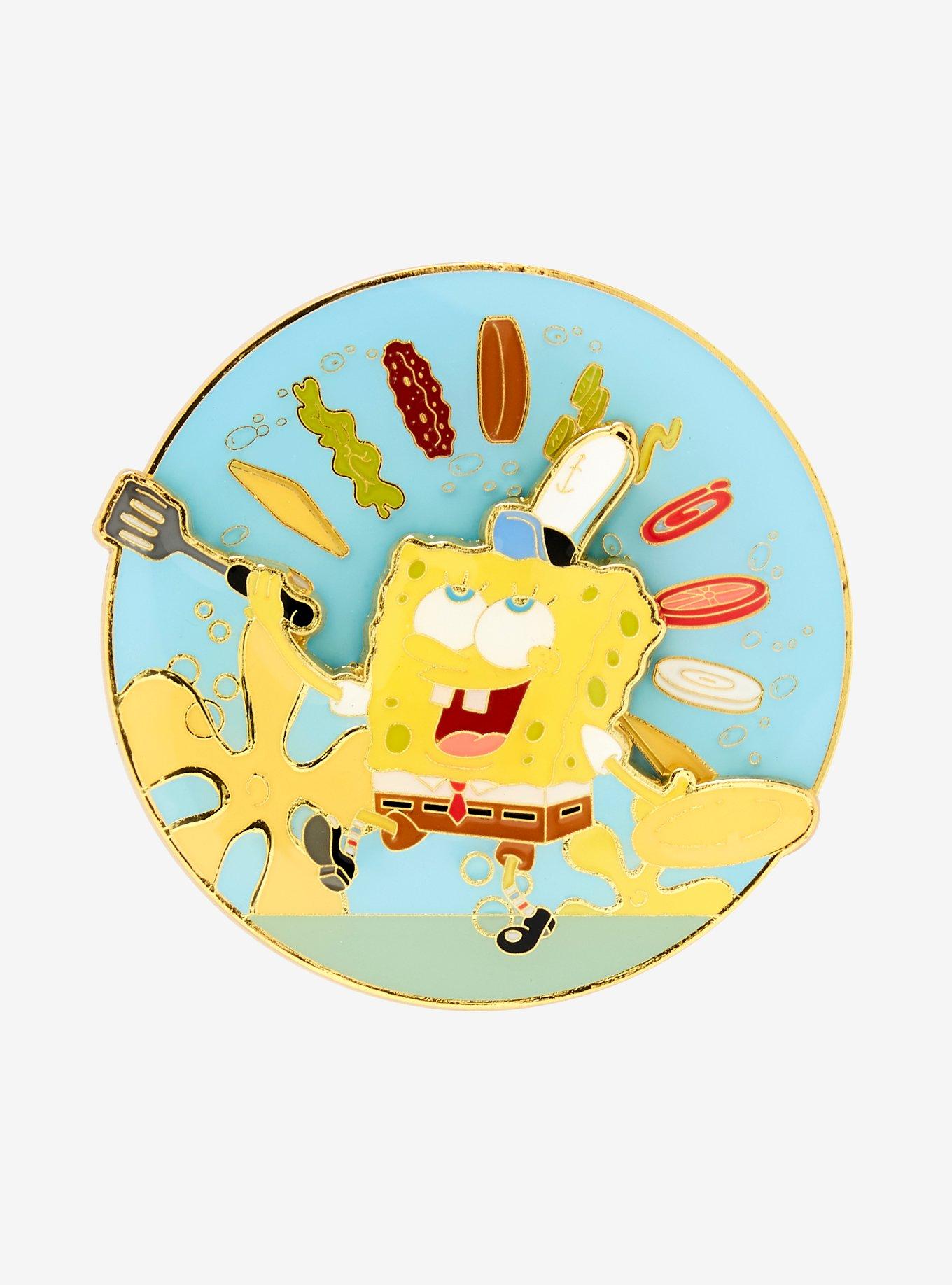 SpongeBob SquarePants Krabby Patty Spinning Enamel Pin — BoxLunch Exclusive, , hi-res