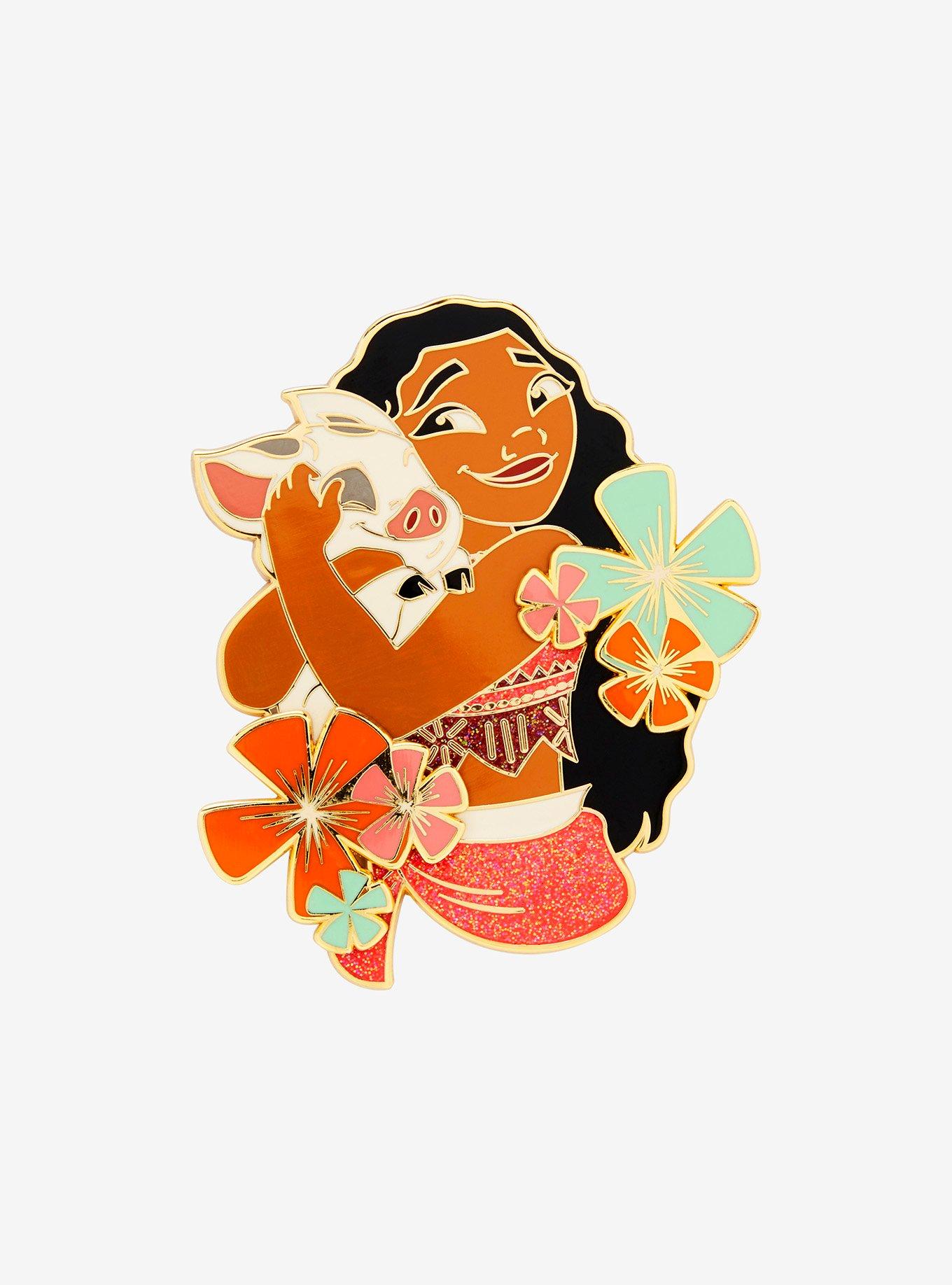 Loungefly Disney Moana and Pua Glitter Limited Edition Enamel Pin — BoxLunch Exclusive, , hi-res