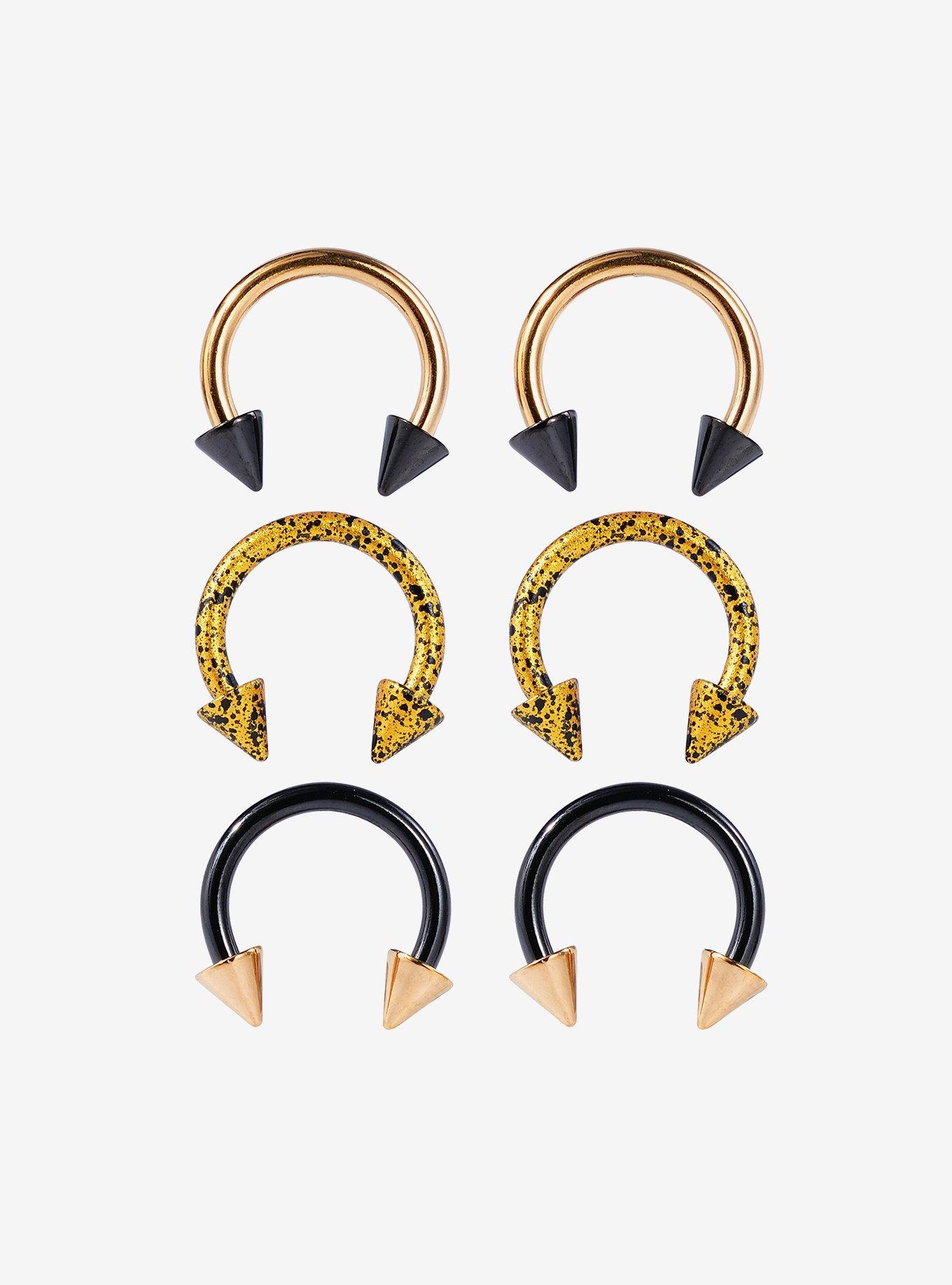 Steel Black & Gold Circular Barbell 6 Pack, , hi-res