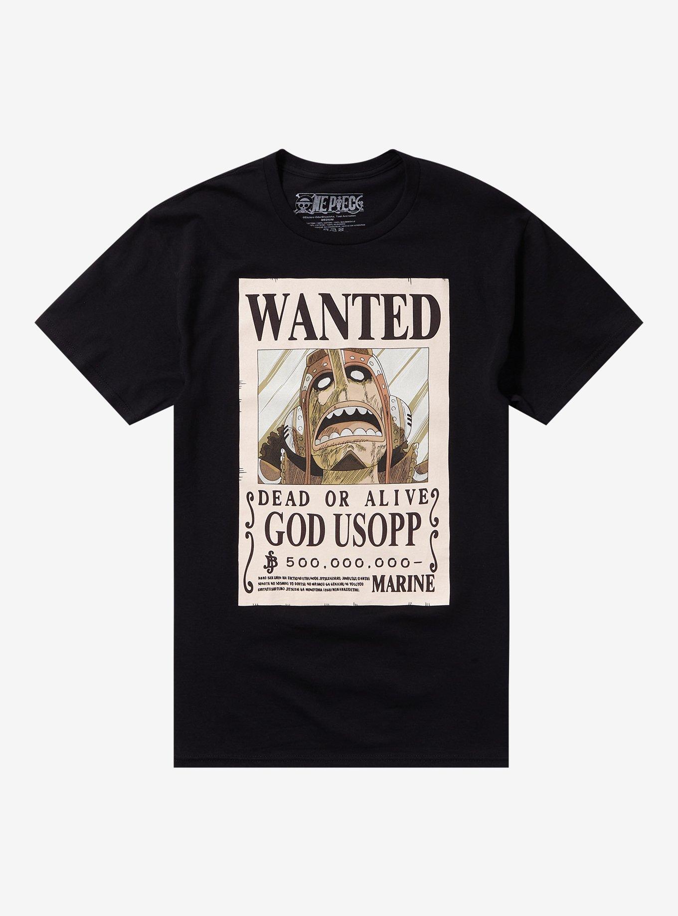 One Piece God Usopp Wanted Poster Double-Sided T-Shirt