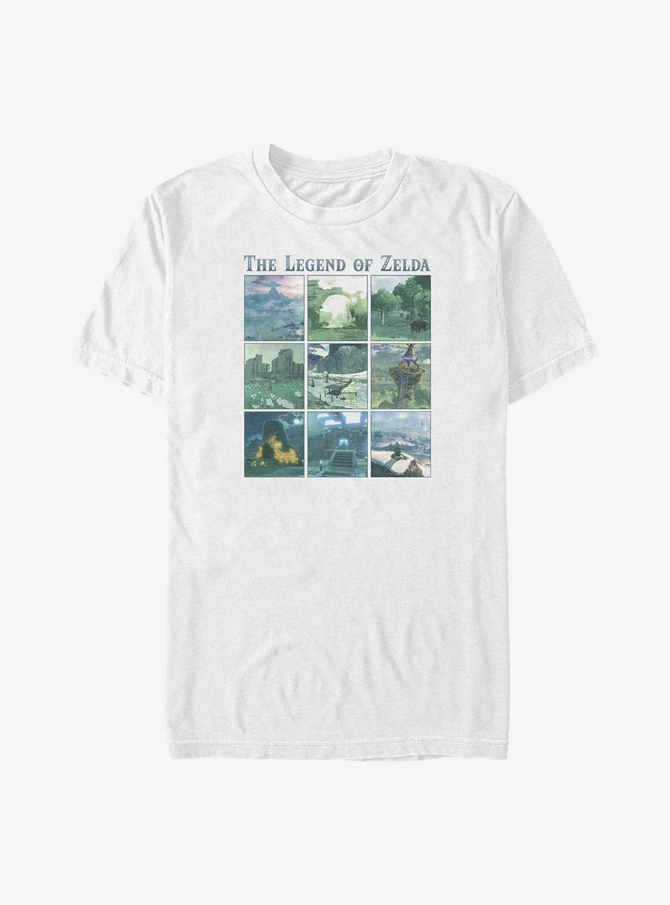 The Legend of Zelda Breath of the Wild Locations Big & Tall T-Shirt, WHITE, hi-res