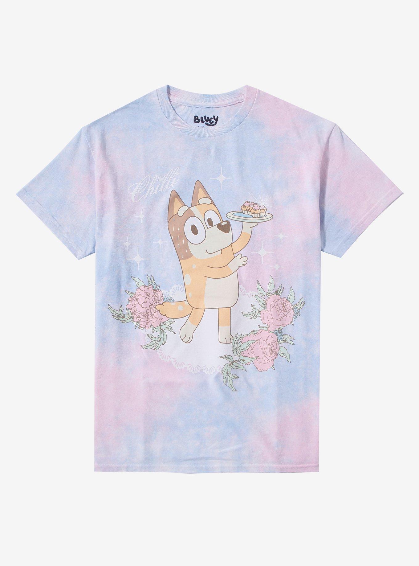 Bluey Chilli Pastel Tie-Dye Boyfriend Fit Girls T-Shirt, MULTI, hi-res
