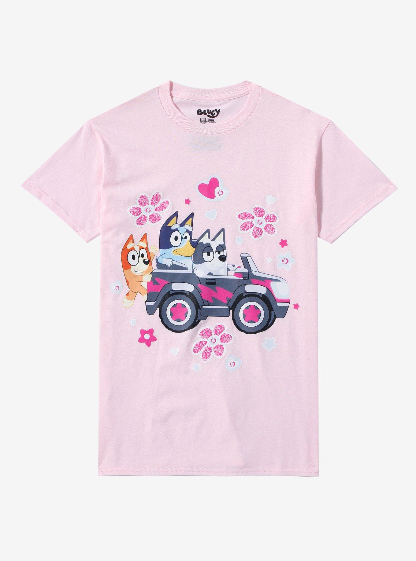 Bluey Muffin's Car Trio Boyfriend Fit Girls T-Shirt, MULTI, hi-res