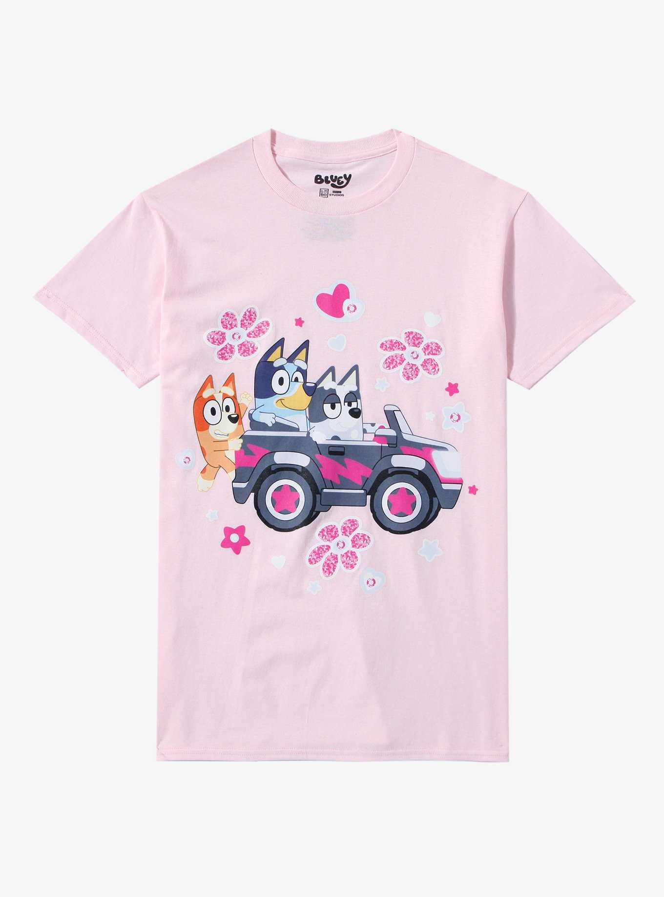 Bluey Muffin's Car Trio Boyfriend Fit Girls T-Shirt, , hi-res