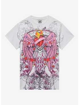 Angel Wing Heart Tattoo Art Boyfriend Fit Girls T-Shirt By Call Your Mother, , hi-res